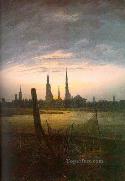 月の出の街 ロマンティック カスパー・ダヴィッド・フリードリッヒ Oil Paintings